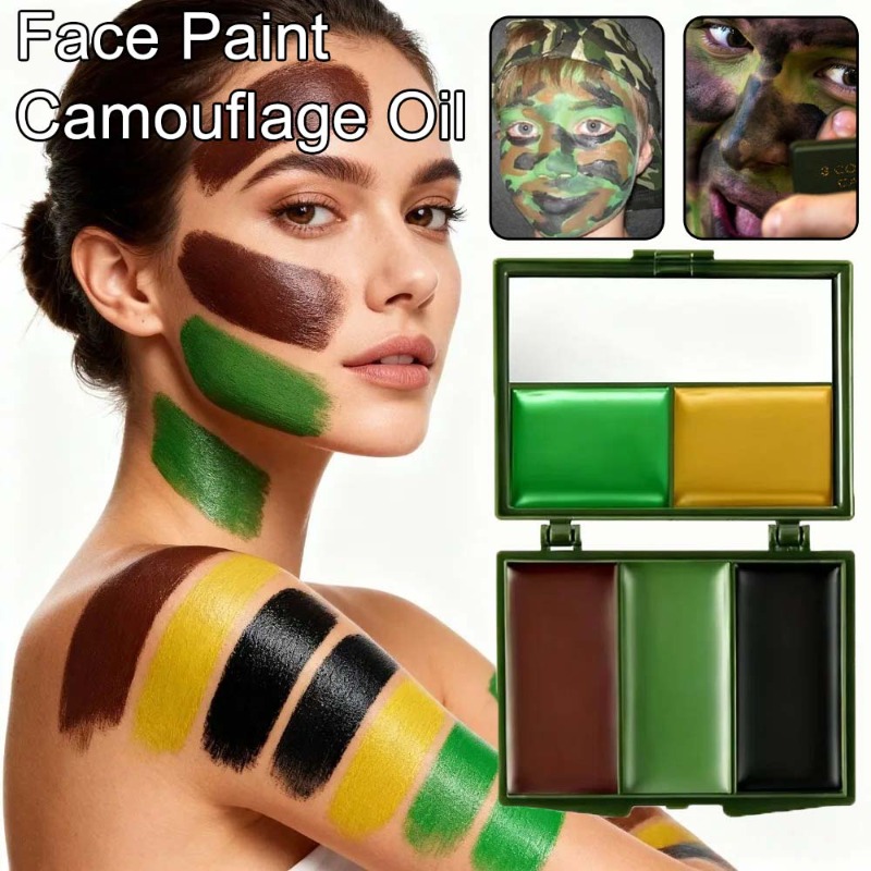 Camo Face Paint - Trójkolorowy kamuflaż do malowania twarzy, taktyczny