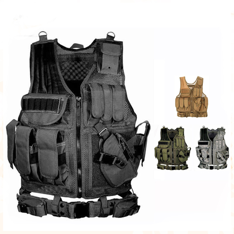 Hunting Outdoor Game - Regulowana kamizelka taktyczna Molle, kamizelki ochronne,