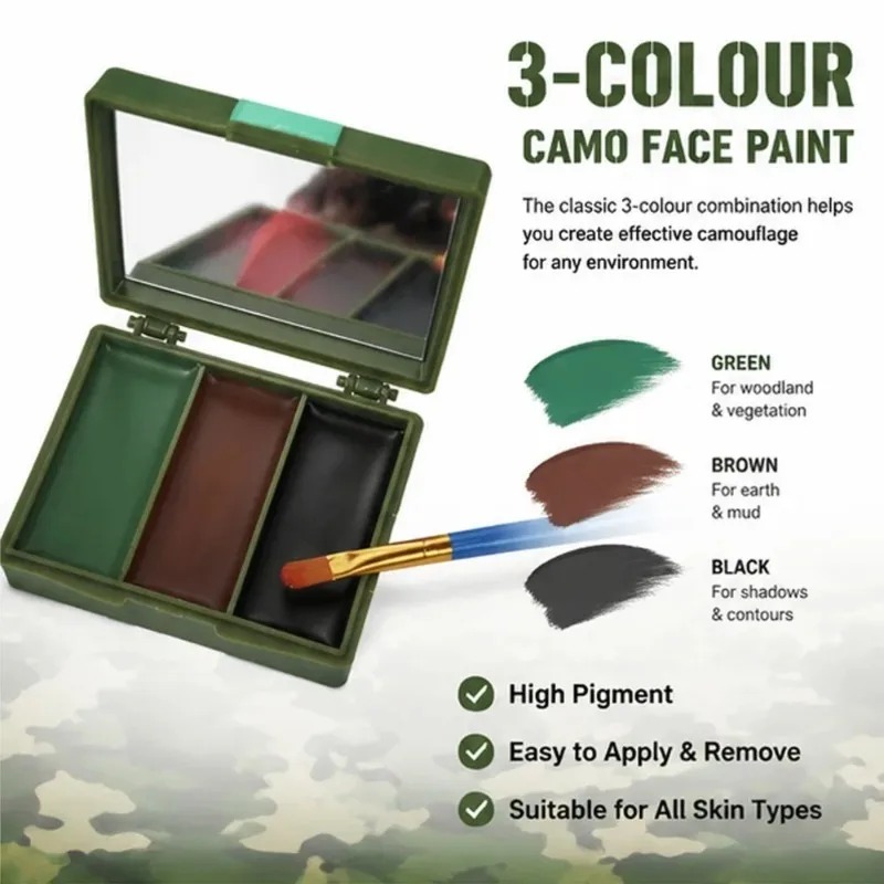 Trójkolorowy kamuflaż do malow – Camo Face Paint recenzja i cena